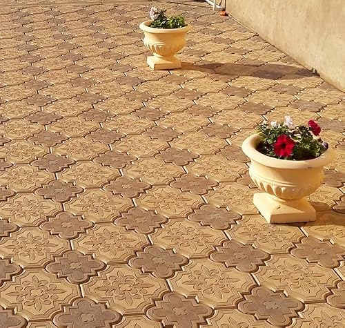 4 pcs Beautiful Concrete Paver Mold Cement Paver Mold Concrete Panel Molds - Concrete Footing Form Plastic Concrete Form - Concrete Molds and Forms Large Stepping Stone Mold Concrete Form