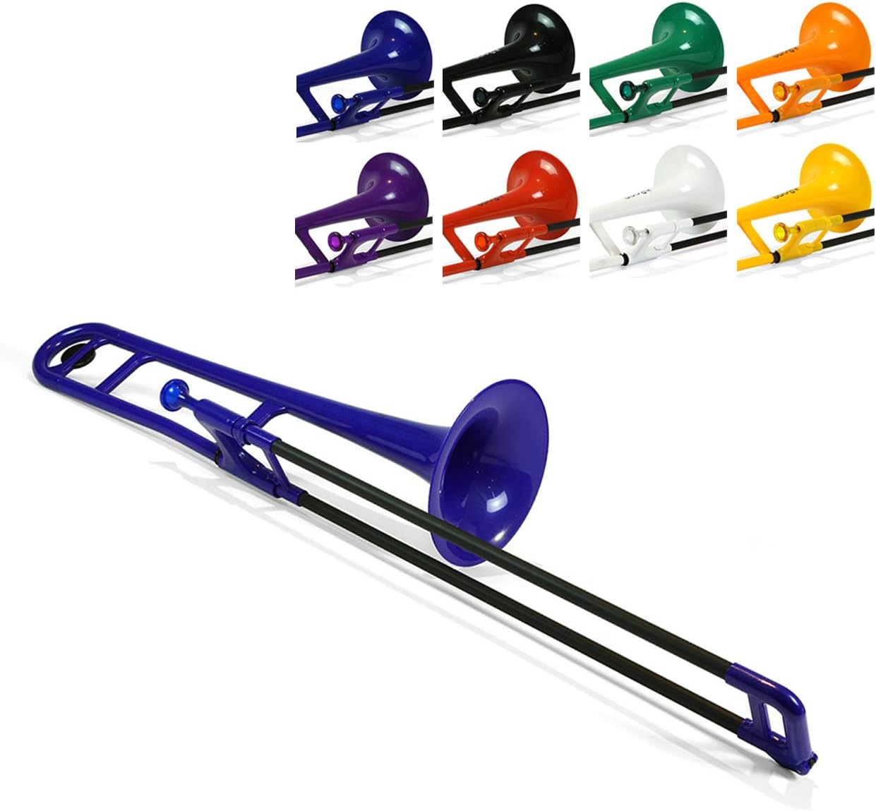 Plastic Trombone with Mouthpiece and Carry Bag - Bb Student Beginner - Blue