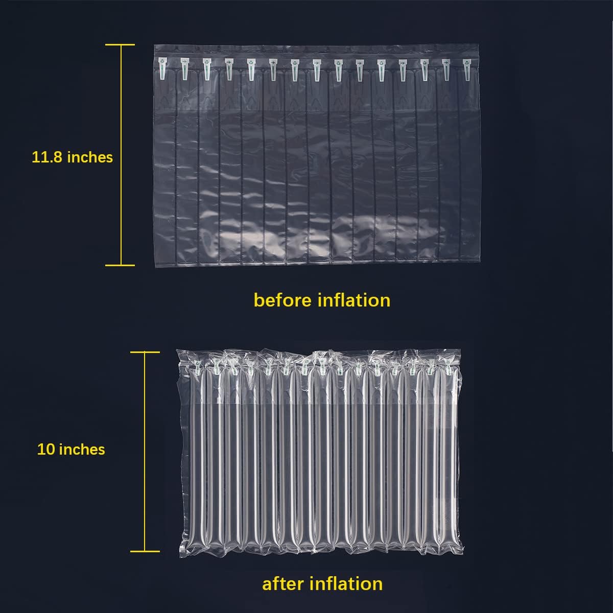 Bubble Cushioning Wrap Roll, 11.8 inch x 164 Feet Inflatable Air Column Wrap for Heavy Duty Packing and Shipping 50 Microns Thick and Strong Large Air Bubbles for Moving Fragile Items