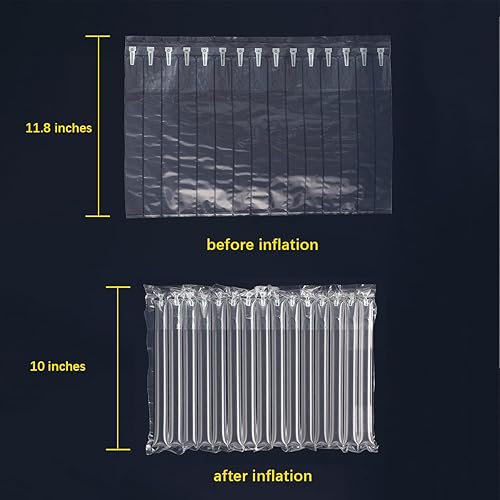 Miniatura 3 de RESISSHO Rollo de envoltura de amortiguación de burbujas, envoltura inflable de columna de aire de 11.8 pulgadas x 164 pies, para embalaje y envío