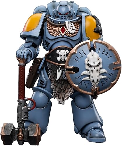 Miniatura 4 de JoyToy 118 Warhammer 40,000 Figura de acción pre-pedido Space Wolves Arjac Rockfist Feirros Collection Model (4.2 pulgadas)