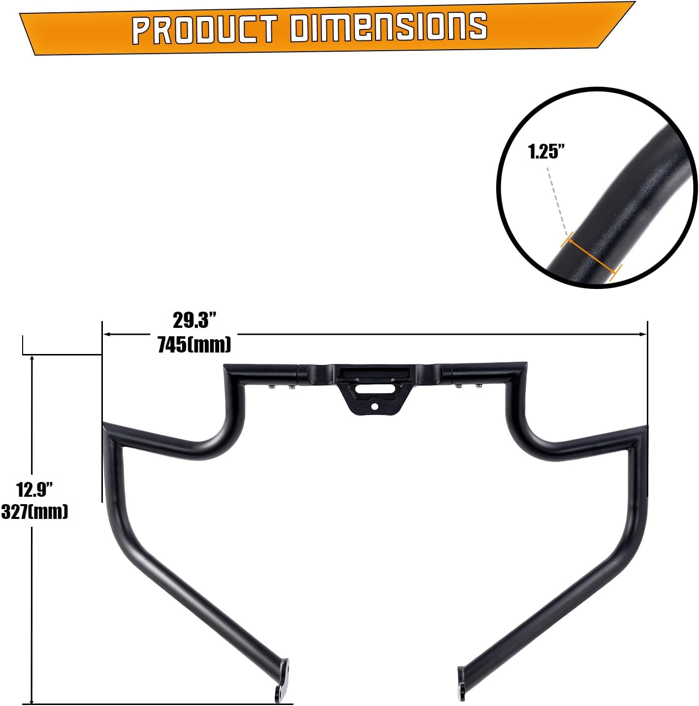 Crash Bar Engine Guard Highway Freeway Bar for Harley Softail Fat boy Fat Bob Heritage Low Rider Breakout Street Bob Deluxe Models (Softail 2018-up, Black-Ordinary Style)