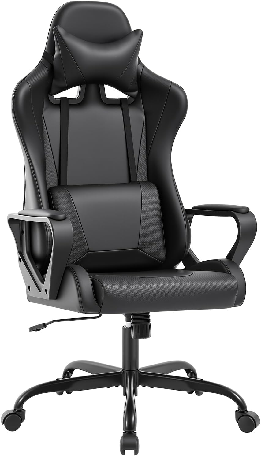 BestOffice Gaming Chair | Black | Desk Chair with Adjustable Lumbar Support