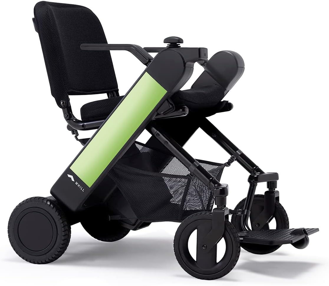 WHILL Model F Power Chair - Convenience and Performance - with Foldable Design, Smart Technology, and Remote Control via App - A Perfect Mobility Solution for Adults and Elderly. - Green (One Size)