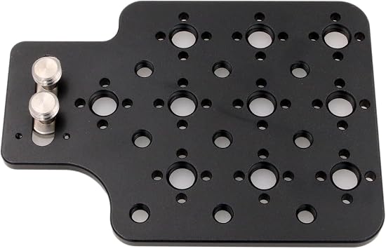 Universal Cheese Plate Camera Side Mounting 3/8" 1/4" Thread for Sony ARRI RED Teradek Vaxis Rig Wireless Receiver Black