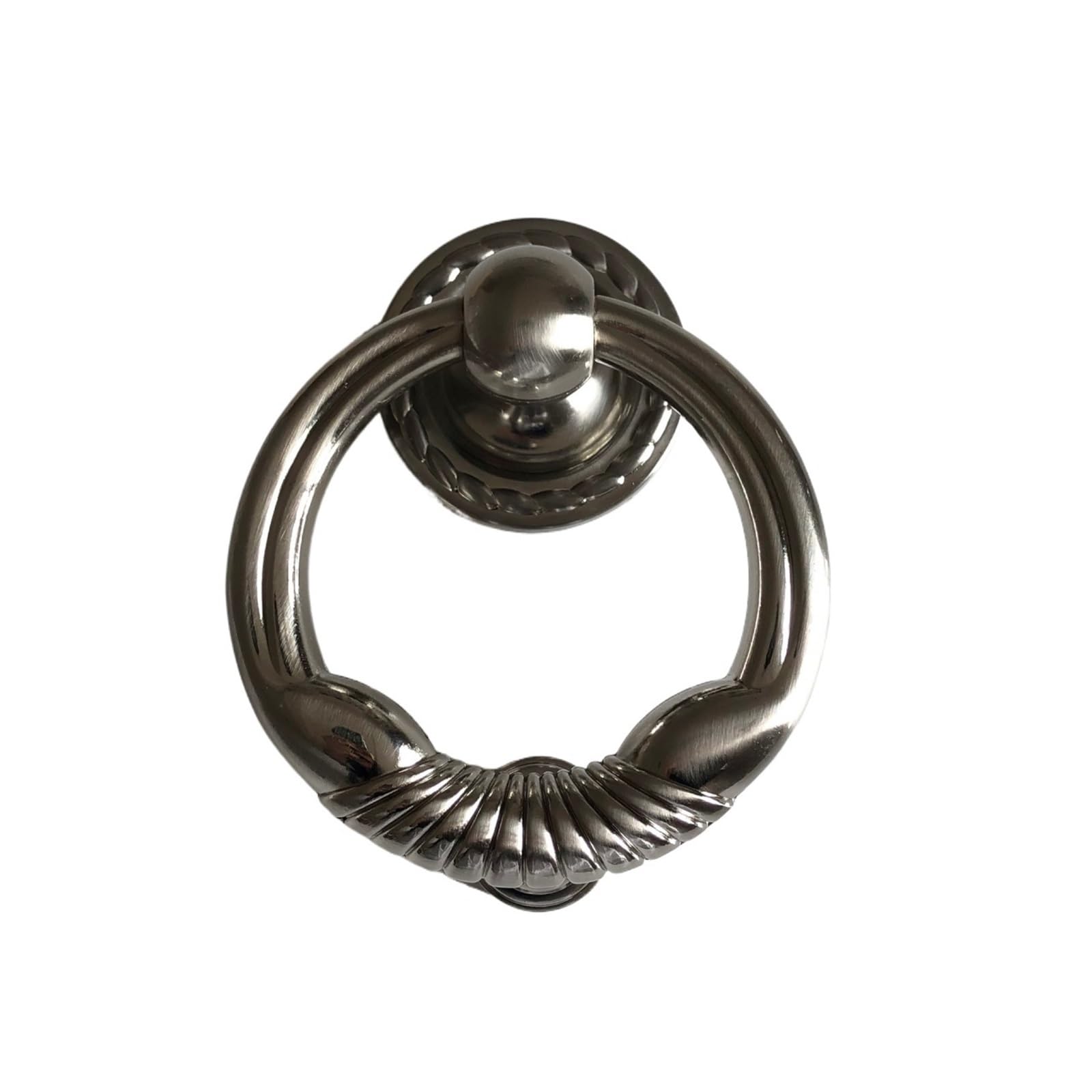 Door Knockers for Front Door Minimalist Ring Knocker Zinc Alloy Security Door Knock Knob Furniture Handle Hardware(Silver)