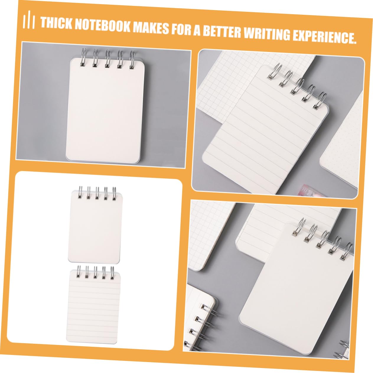 HOMSFOU 5 Ensembles Mini Ordinateur Portable Portable Doublé Cahiers À Spirale Mini Cahiers En Vrac Plaine Cahiers Pour L'école Pavé De Note Cahier Petit Papier Blanche 4 Pièces * 5