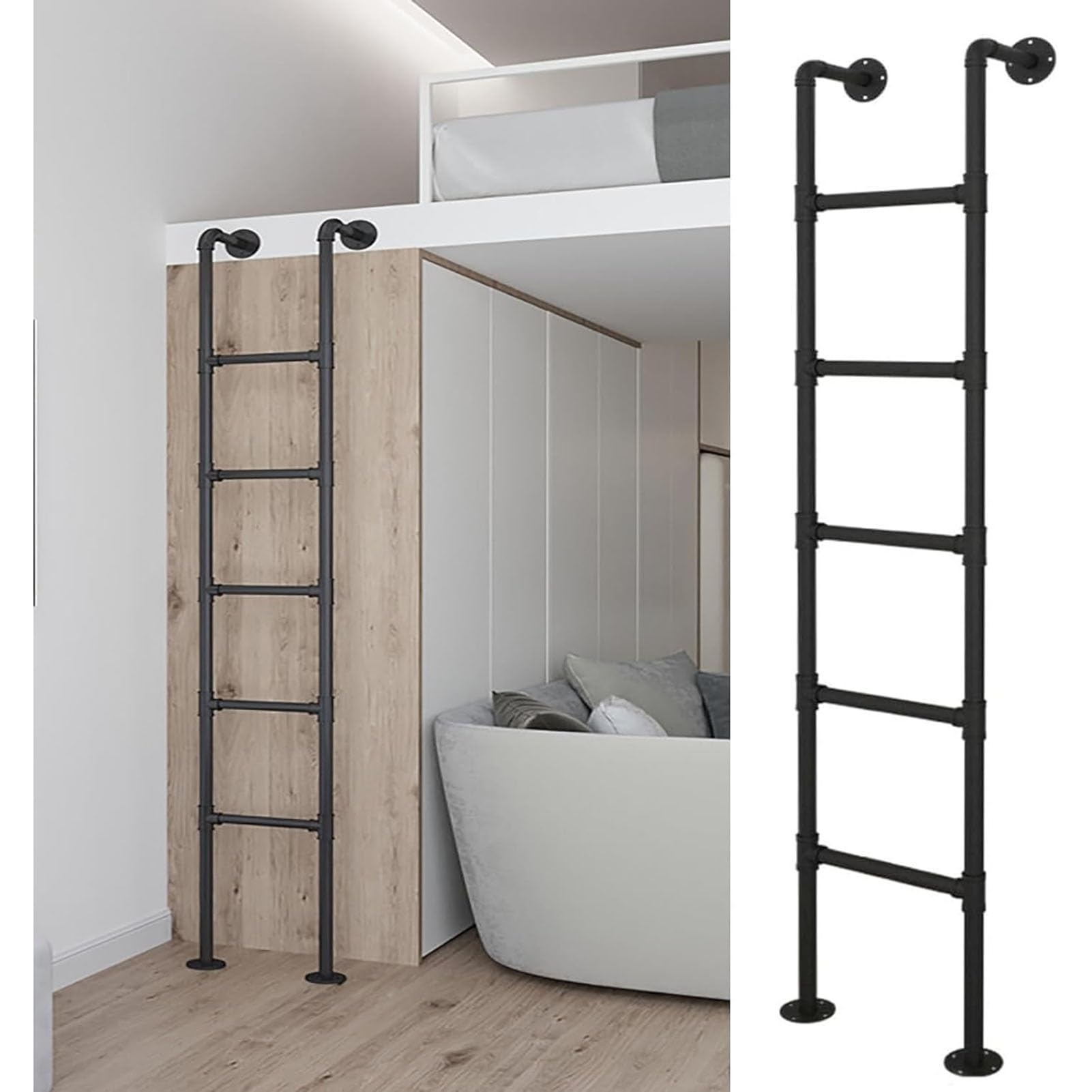 Échelle de Sortie d'urgence pour puits de fenêtre, échelle de lit mezzanine en métal fixée au Mur, échelle de lit superposé en Fer Industriel, échelles d'escalade intérieures et extérieures