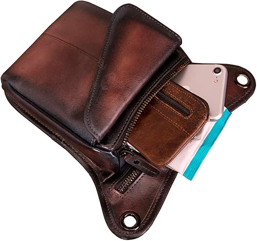 Miniatura 8 de Riñonera de cuero para hombres y mujeres, bolsa de protección multiusos, para motocicleta, deportes al aire libre, ciclismo, equitación, senderismo,