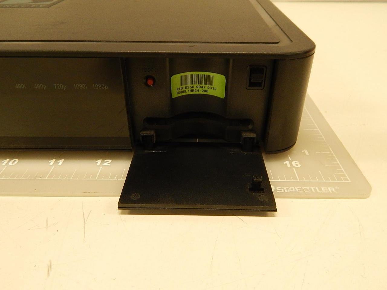 Davant view of DIRECTV HR24-200 receiver with access card flap open