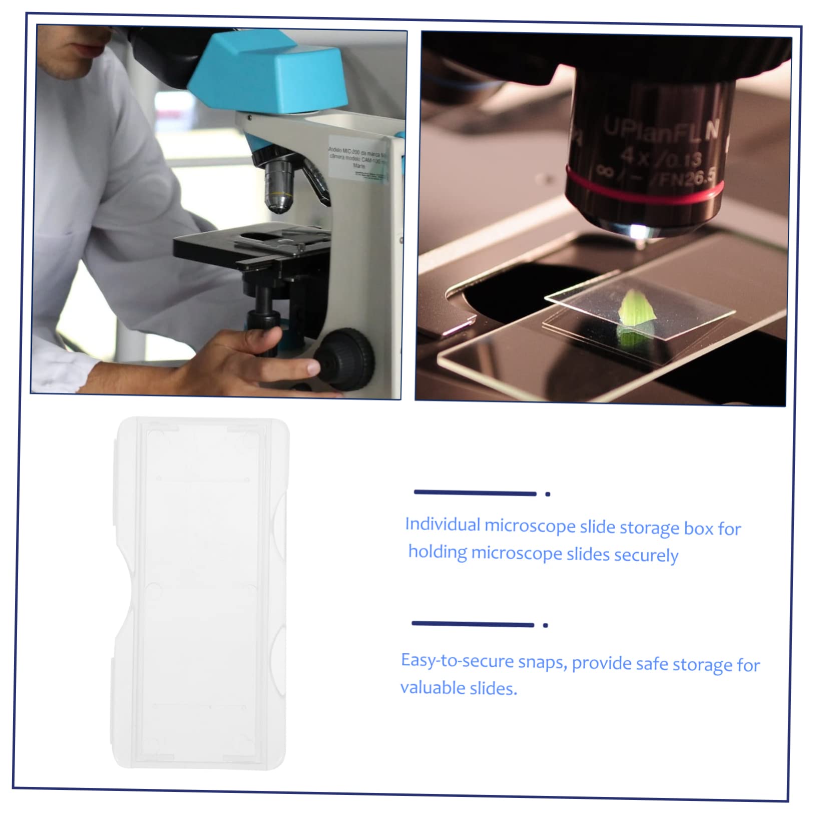2x Mikroskop Objektträger Box - Holz & Kunststoff, Für 25 Slides