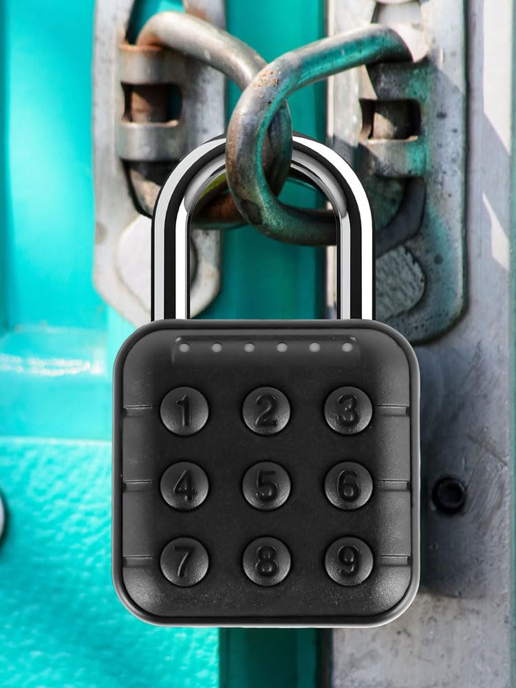 Cerradura de combinación, cerradura de contraseña de 6 dígitos, código de aleación de aluminio, candado digital, candado de seguridad con botón, candado de combinación para armarios de gimnasio y
