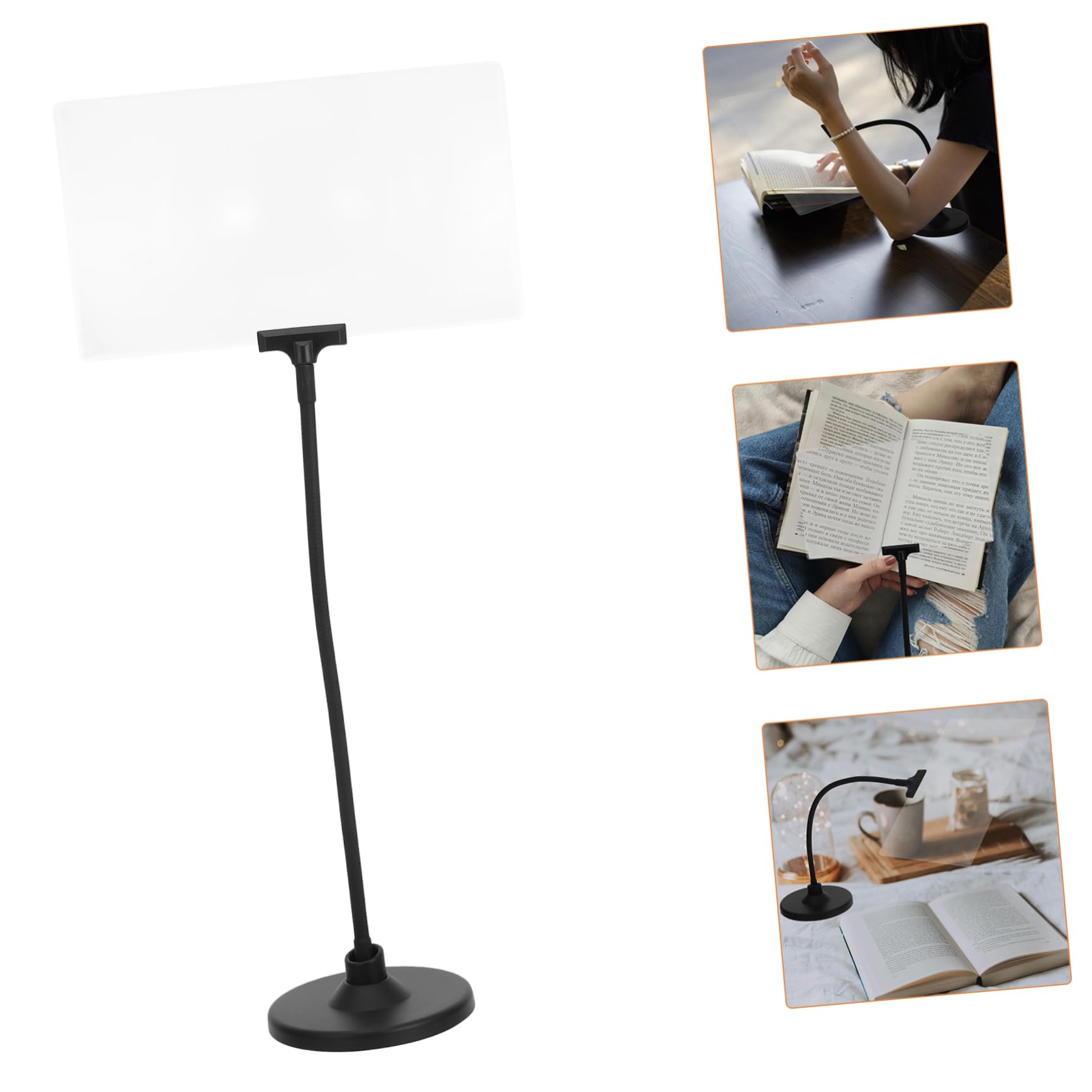 COLLBATH Leselupe mit Ständer und LED Licht Hochauflösendes Vergrößerungsglas aus Abs für Handarbeit und Stickerei Tischlupe zur Entlastung der Augen Beim Lesen