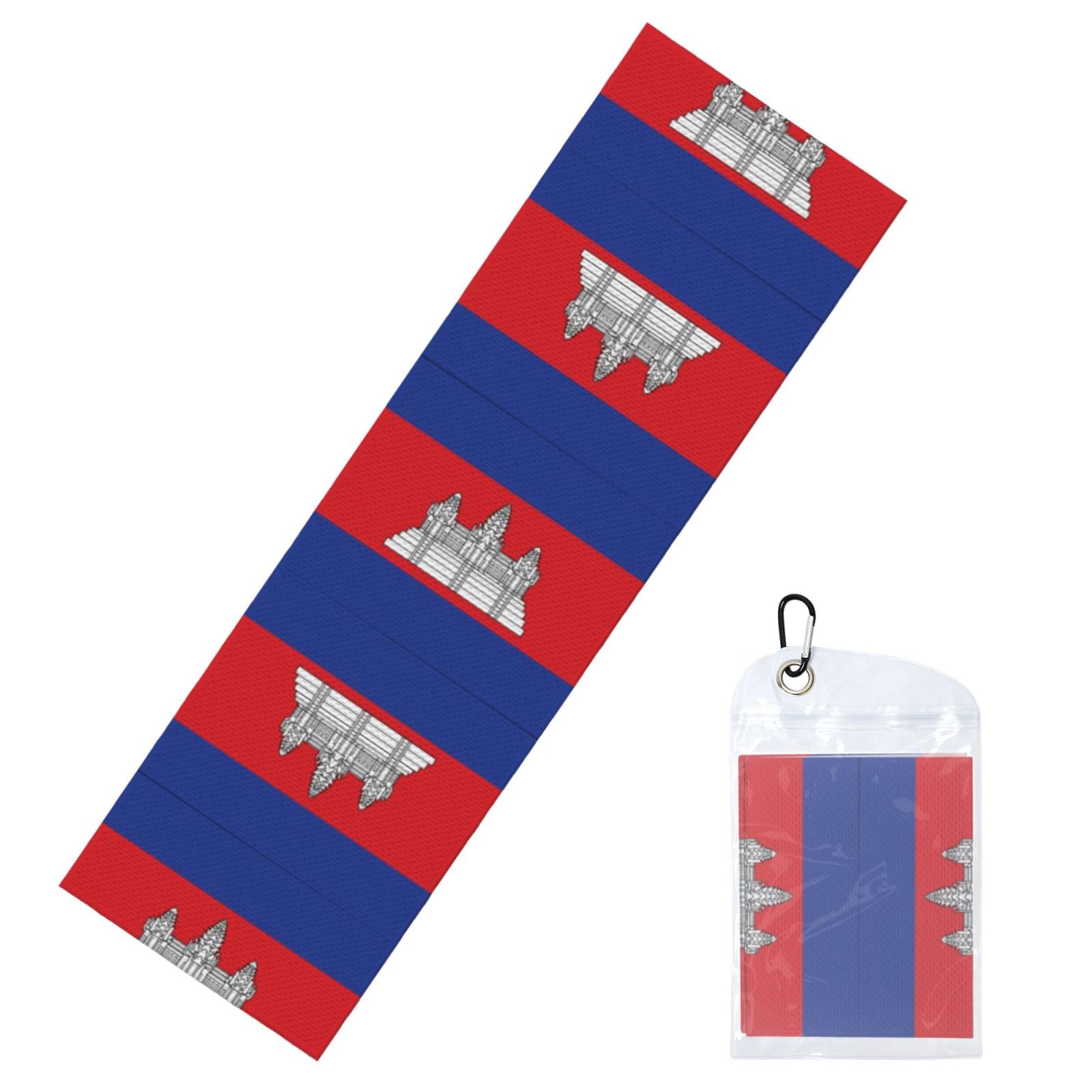 DUYIOKH Cambodia Flag Print Cooling Towel, Portable Towel for Gym Workout Golf Beach World Cup Sports Hot Weather