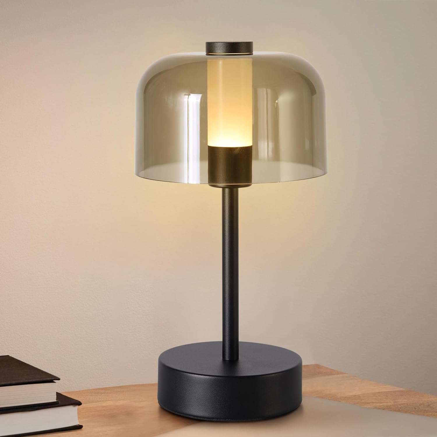 MeoYlaery Rechargeable Table Lamp,Wireless Table Lamp Dimmable Indoor,Portable Battery Operated LED Lamps Touch Control, 3 Colors, Metal Modern Bedside Lamps for Home,Restaurant ,Dining, Living Room — image 1