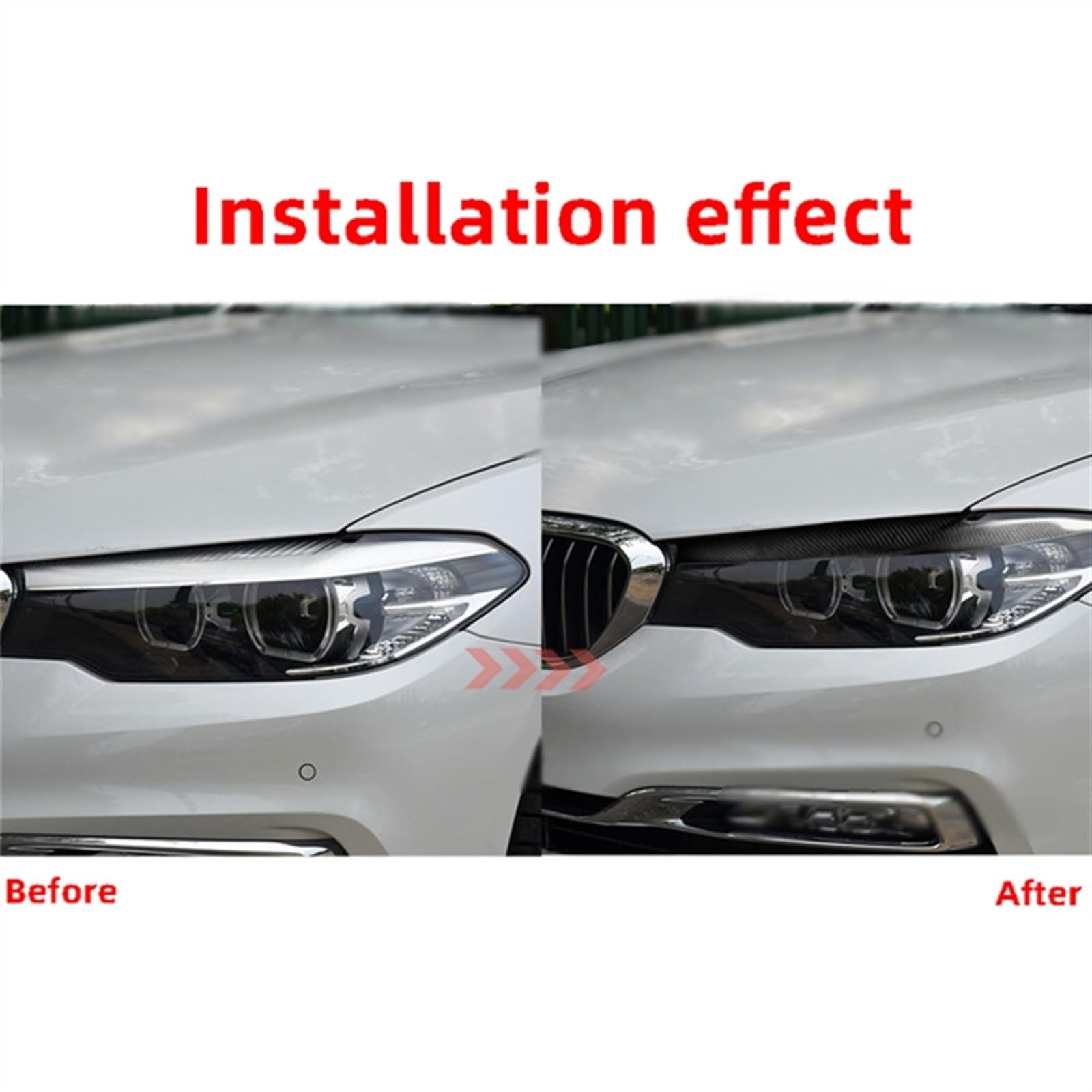Naklejki na powieki samochodowe z włókna węglowego dekoracja reflektorów brwi naklejki samochodowe do BMW 2018 dla serii 5 dla 528Li dla 530Li dla 540Li dla G30 dla G38