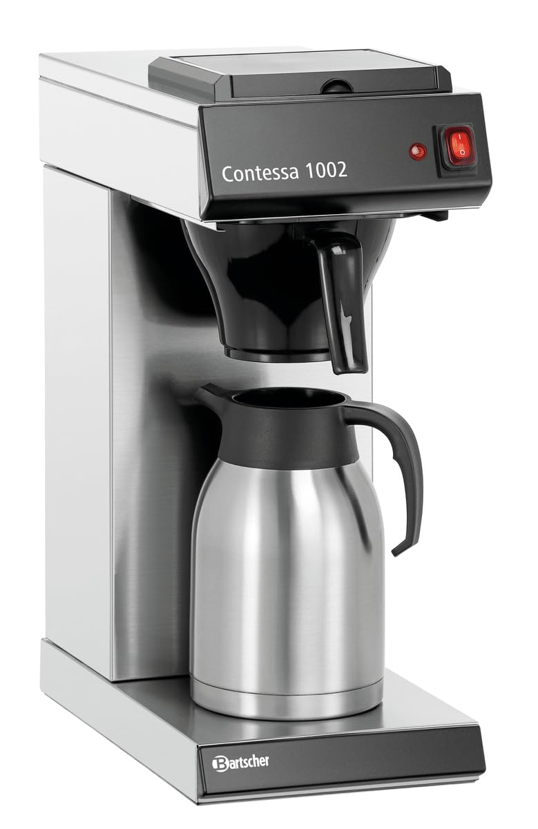 Bartscher Kaffeemaschine Contessa 1002 mit Edelstahl-Isolierkanne, 2 l Filterkaffee, 1,4 kW, für Gastronomie