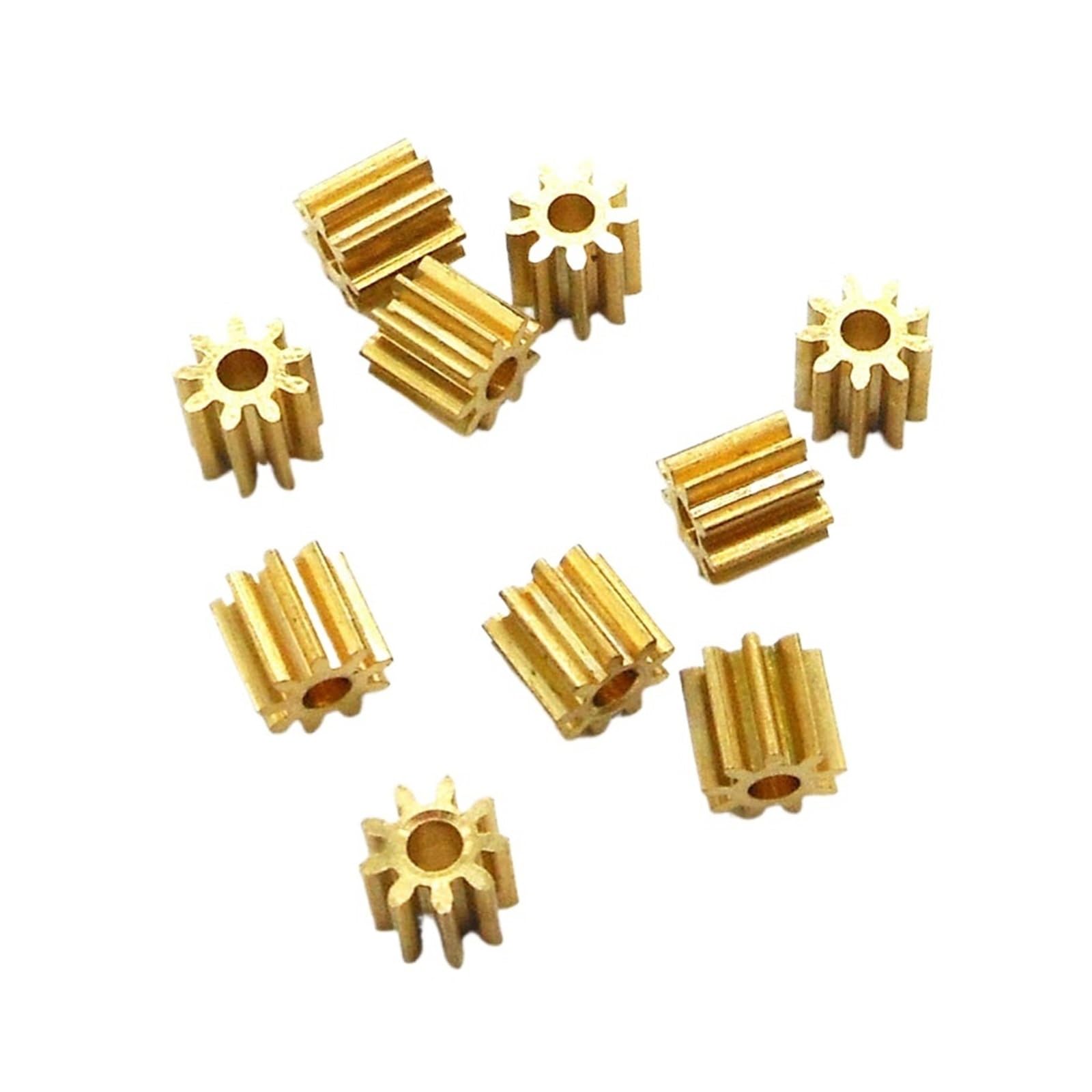 Bevel Gear Pinion Hardware Mechanical 10pcs 92A / 91.5A 0.4M Copper Pinion Gear 9 Teeth 2mm 1.5mm Shaft Metal Gears Motor Parts Accessory(1.5mm Tight)