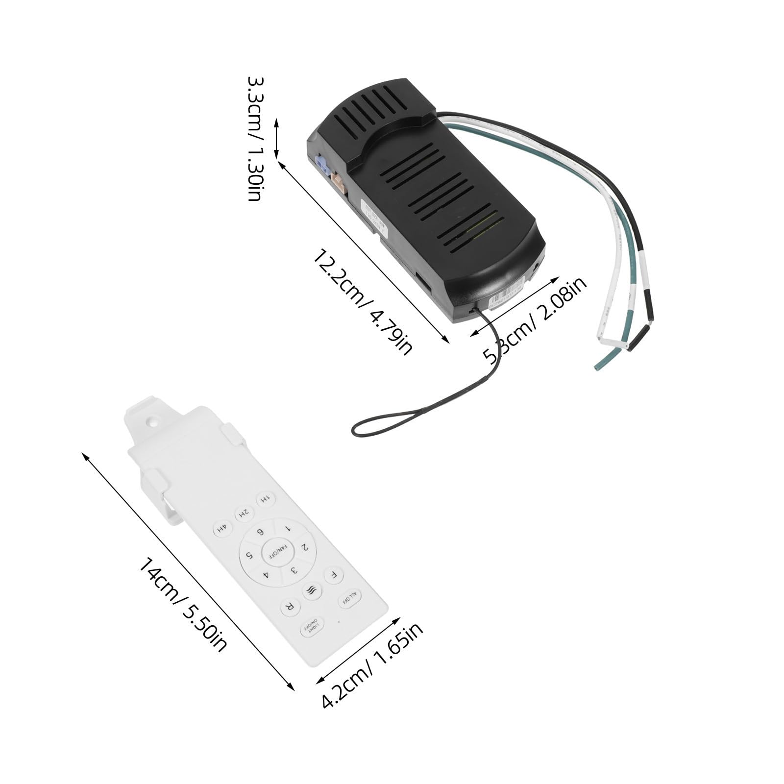 Kit Telecomando Wireless per Ventilatore da Soffitto Dc con Ricevitore e Controllo Lampada, Facile Installazione in Plastica, per Estivo in Casa