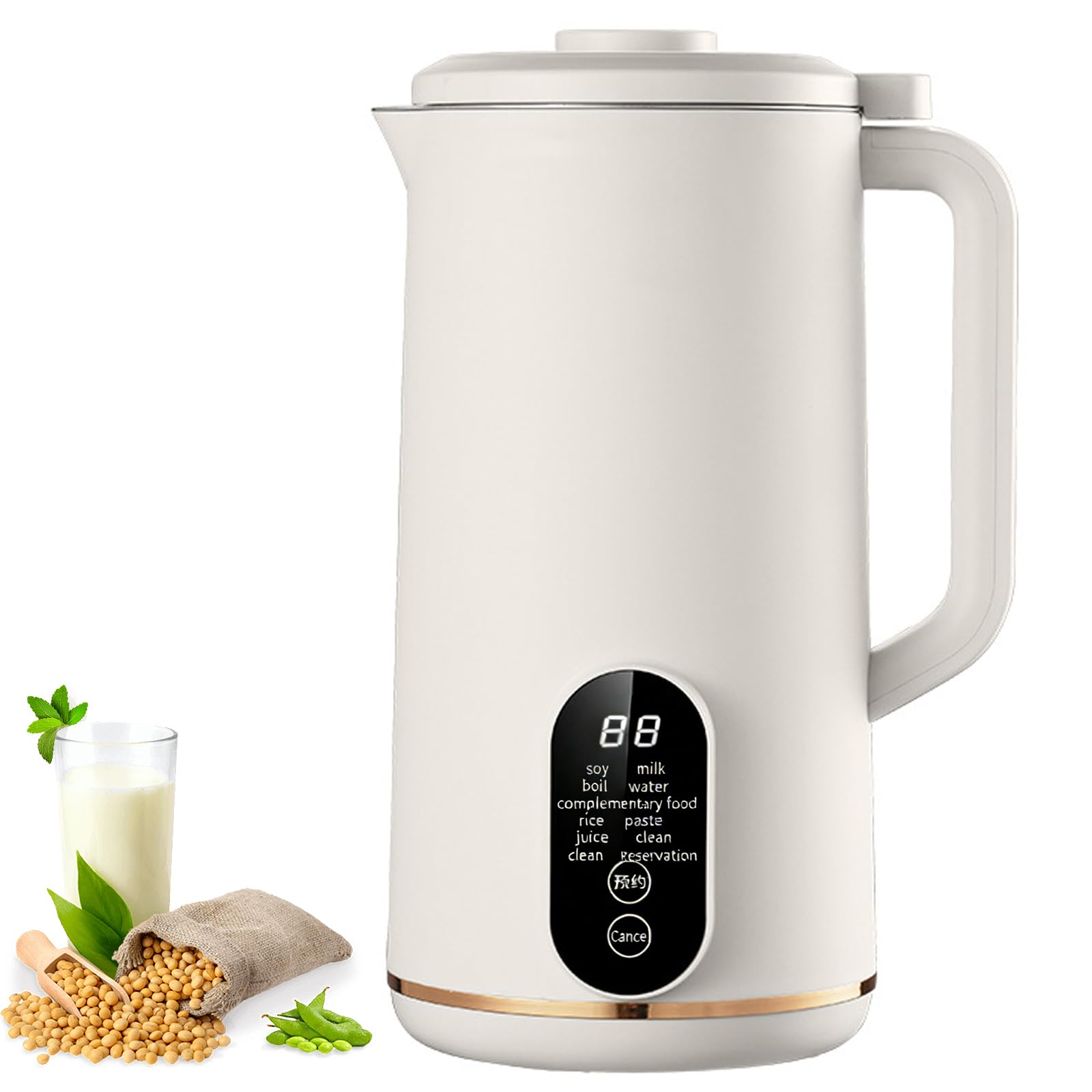 Sojamilchbereiter 1000 Ml, Automatisch Mit Timer, Selbstreinigung – Für Sojamilch, Hafermilch, Smoothies, Für 3–5 Personen Sojamilchbereiter 1000 Ml, Automatisch Mit Timer, Selbstreinigung – Für Sojamilch, Hafermilch, Smoothies, Für 3–5 Personen