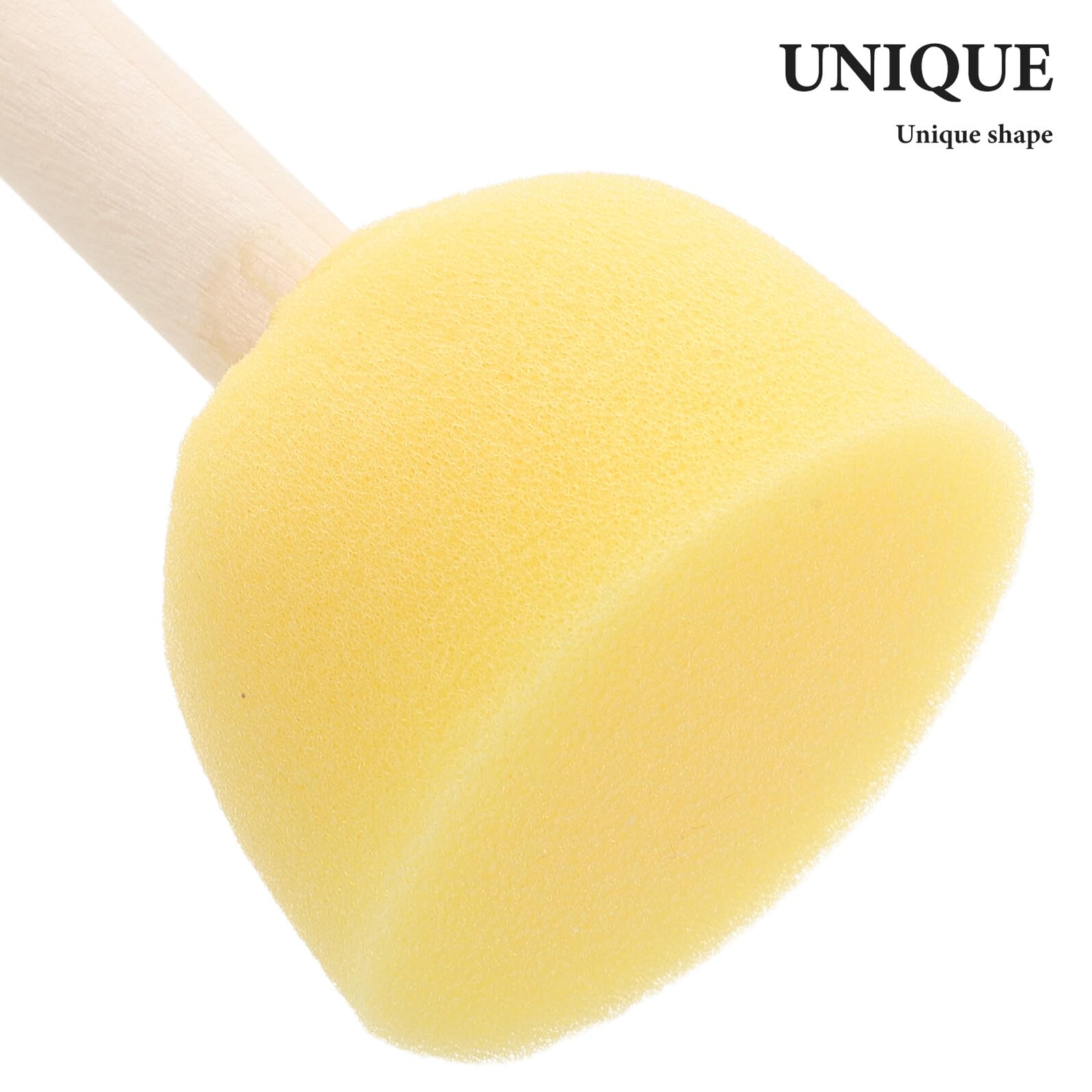 LIFKOME 40 Piezas Unidades Esponjas Redondas con Mango de Madera para Pintar Pinceles de Esponja Reutilizables para Manualidades Infantiles Herramientas de Pintura Acrílica y Proyectos DIY
