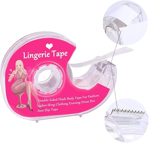Miniatura 3 de Cinta para el cuerpo del pecho, tela transparente, cinta fuerte de doble cara para ropa, vestido, brasier, piel, bikini (16 pies)