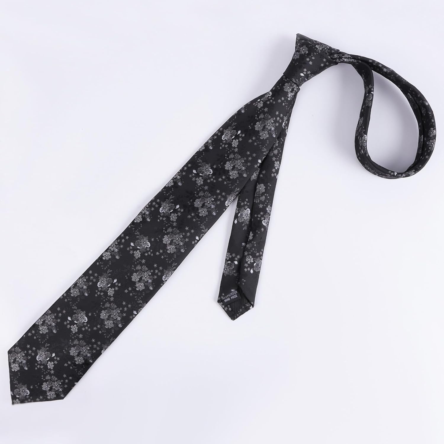 Alizeal Mens 3.15inches Delicate Floral Tie with Small Flower Printed Handkerchief Set - Image 5