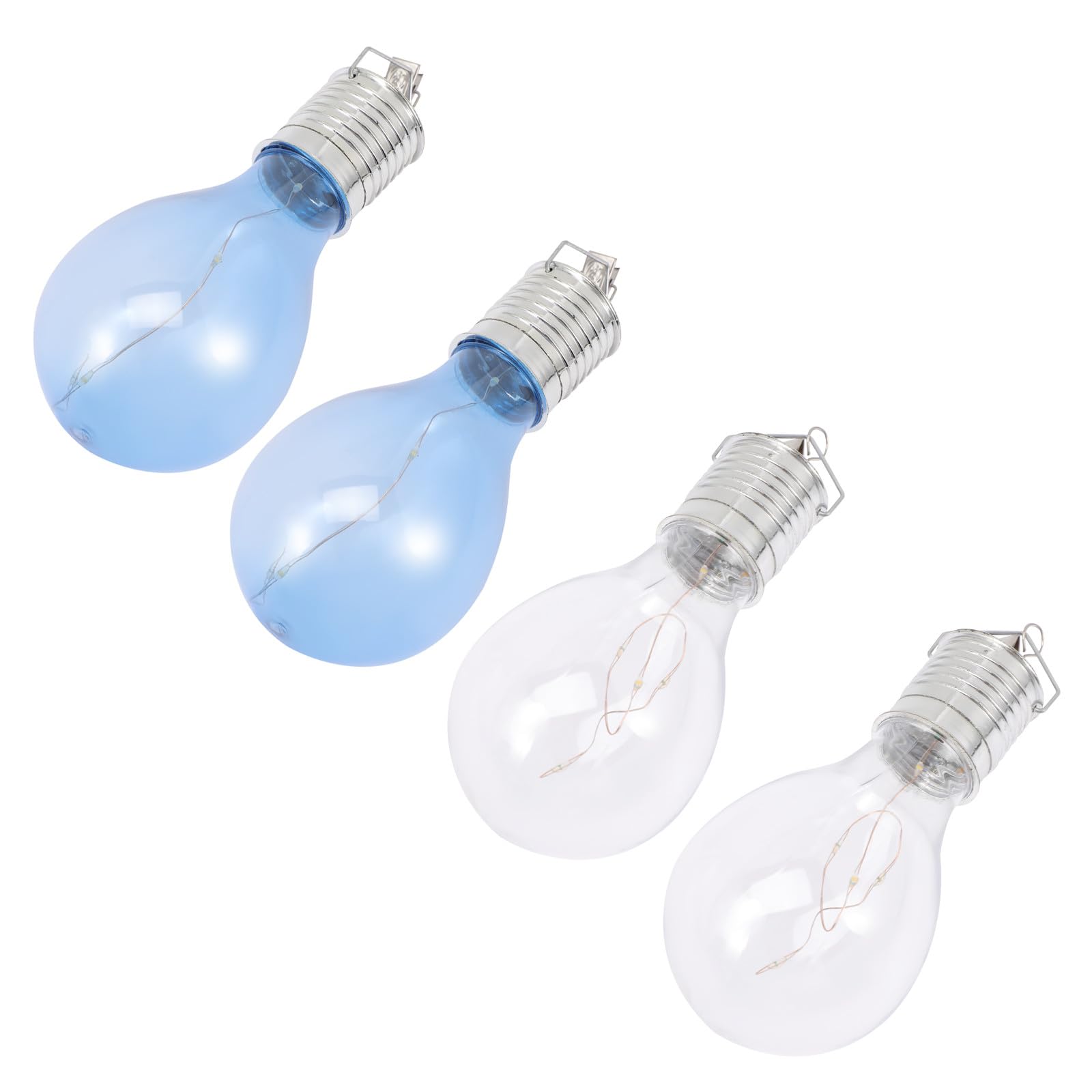 Lampadine Solari Sospese LED Impermeabili 4 Pezzi, Luce Solare Decorativa per Esterni, Giardino e Cortile, Design a Clip Facile da Fissare, per Illuminazione Esterna e Campeggio
