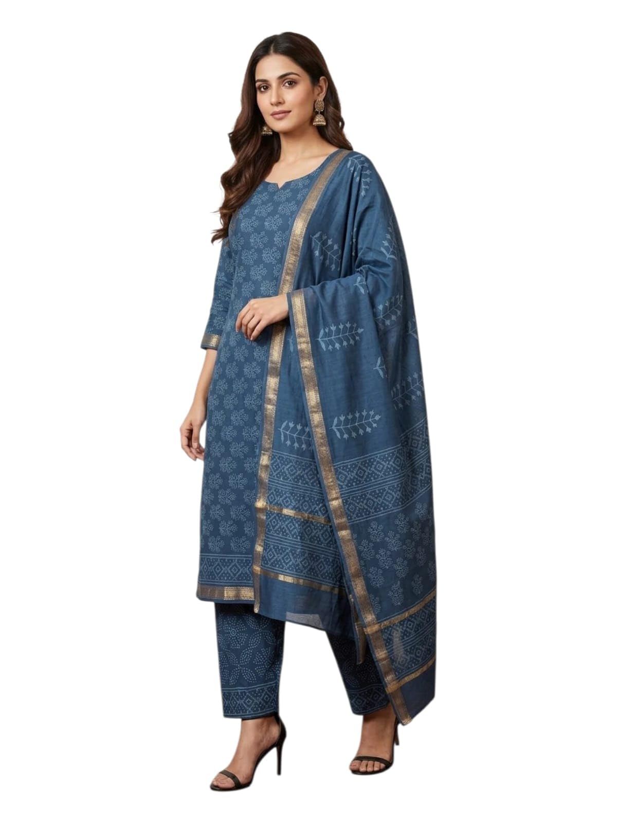 eddika unstitched Maheshwari silk hand block printed suit set with cotton bottom emshbss-0147sc-picture-29