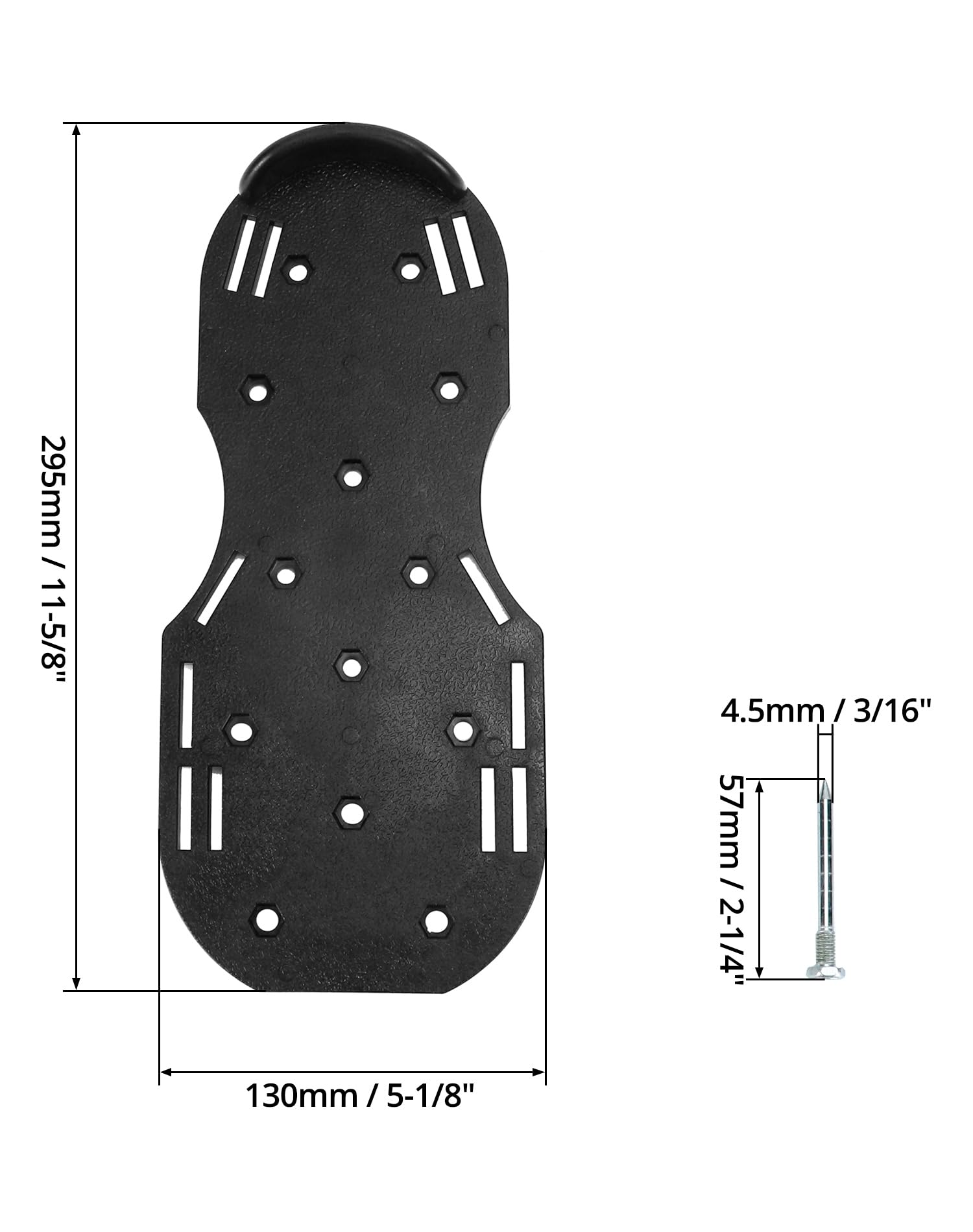 QWORK® Chaussures d'aérateur de pelouse - Base en Plastique Robuste avec Sangle à Boucle en métal et 26 Pointes Haute Performance