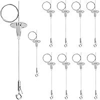 OTTF 10 Pack 3.2ft Ceiling Sign Hangers - Heavy Duty Suspension Cables for LED Panel Lights, Billboards & Signs, 11lb Load