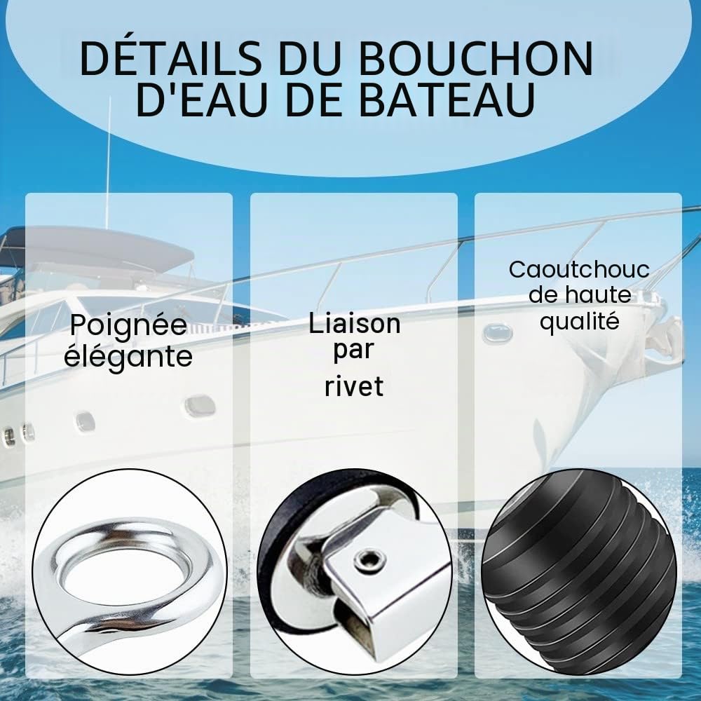 DONGKER Bouchon de Vidange Bateaux,2 Pièces Bouchon de Vidange,25mm/ 32mm Bouchon de Vidange Marine,304 Poignée en Acier Inoxydable,Bouchon de Vidange Accessoires Nautiques