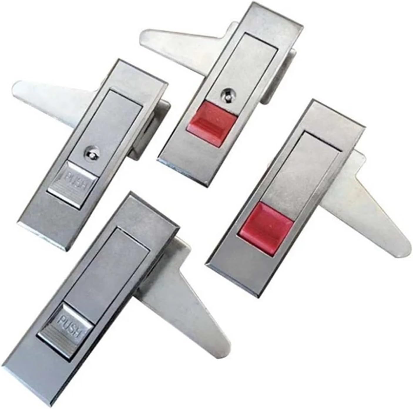 3pcs Zinc Alloy for Fire Cabinet Cam Lock Silver Push Button Panel Lock MS603 Push Cabinet(3 Sets-White-B-Zinc)