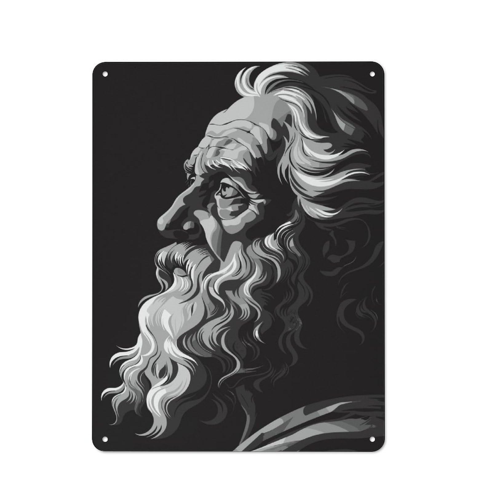 Junmoney Plato Portrait 40X30cm Retro Metal Sign With For Café Or Restaurant, For Collectors Decorating Cafés And Restaurants