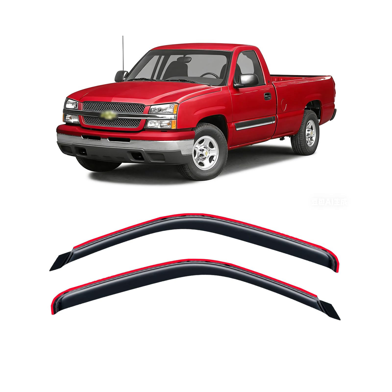 in-Channel Rain Guards for 2001-2007 Chevy Silverado & GMC Sierra 1500/2500/ 3500 Crew Cab, Window Visors Vent Deflector Shade Smoke for 02-06 Chevy Suburban/GMC Yukon XL/Escalade EXT/Avalanche — view 19
