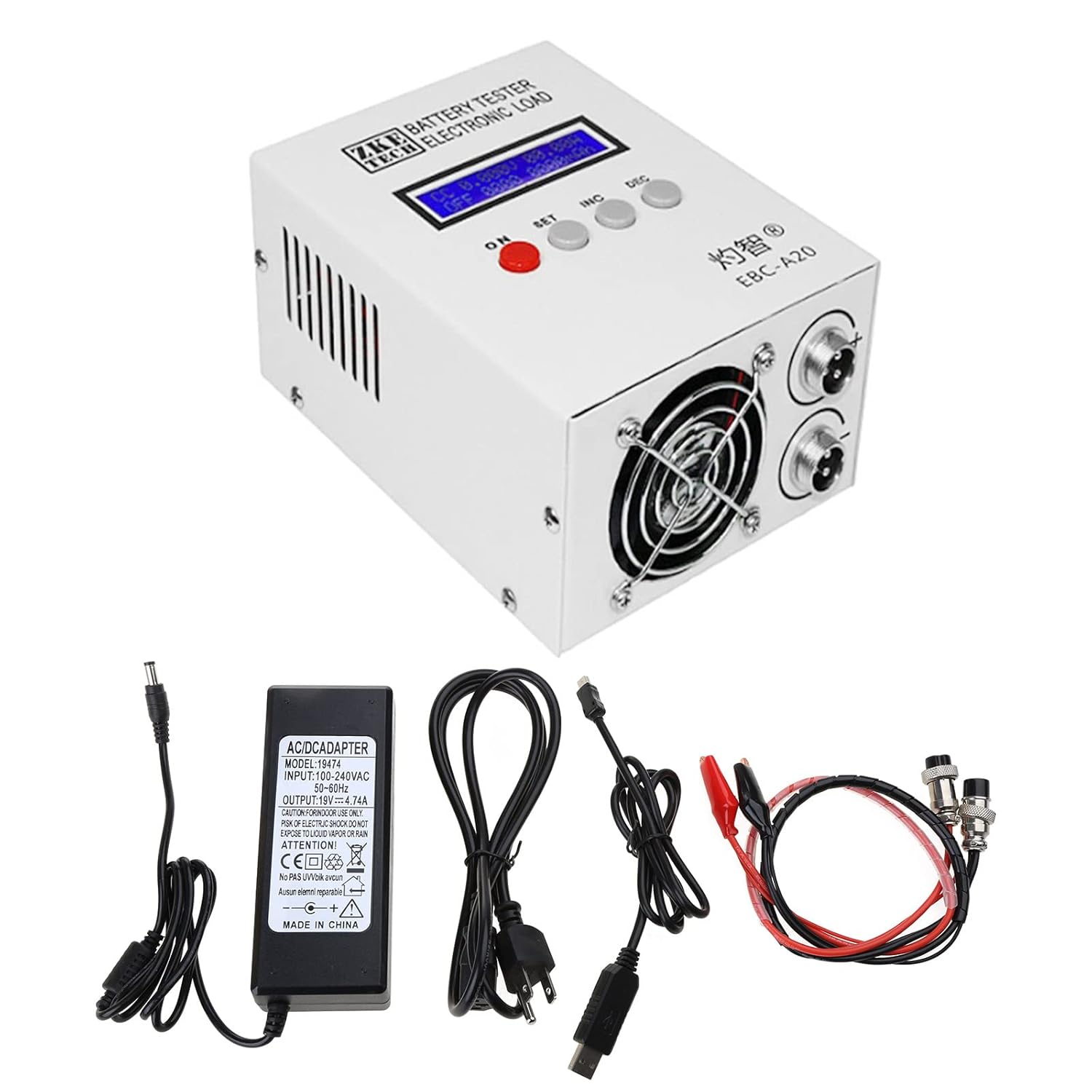 NUEAYMS EBC-A20 Battery Tester 30V 20A 85W Lithium Lead-Acid Batteries Capacity Test 5A Charge 20A Discharge Support PC Software