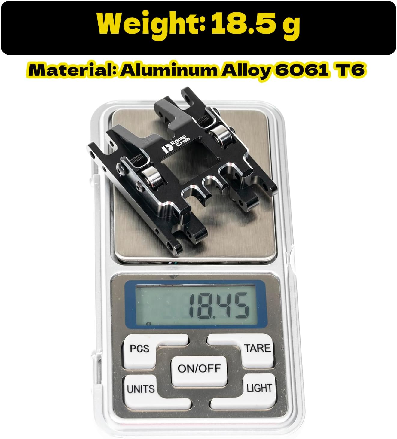 RampCrab Gearbox Skid Plate for TRX4M RC Car, Aluminum Alloy, Come with Bearing, Upgrades Parts for 1/18 TRX4-M Bronco Defender K10, 18.5G