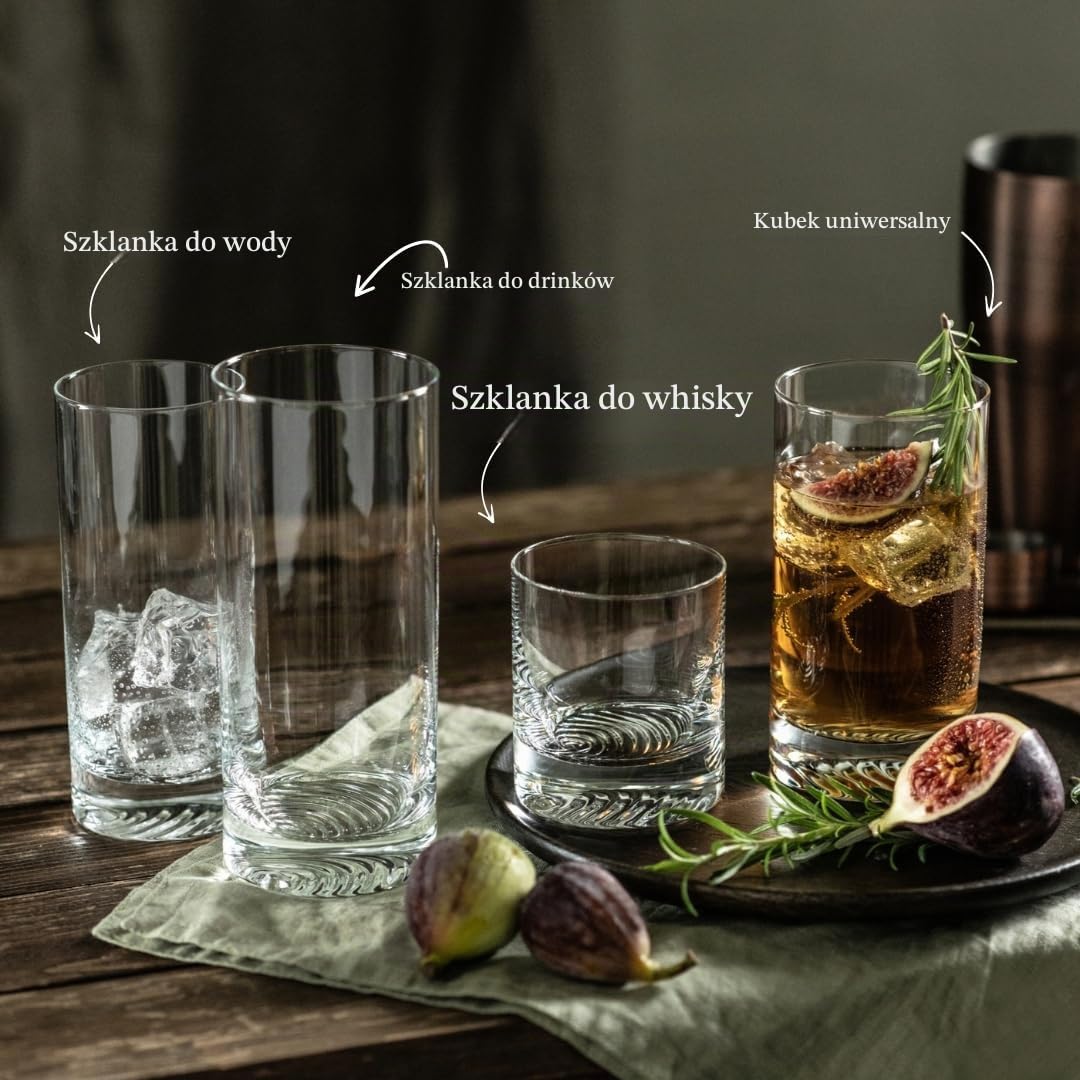 Zwiesel Glas Szklanki do whisky, małe Echo (zestaw 4 szt.), nowoczesny kubek do whisky, nadają się do mycia w zmywarce, szklanki kryształowe Tritan, Made in Germany (nr art. 123379)
