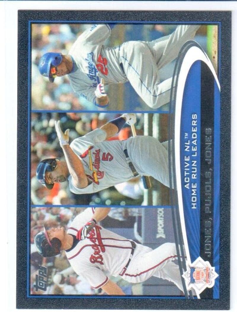 2012 Topps Black #192 Chipper Jones/Albert Pujols/Andruw Jones Atlanta Braves/St. Louis Cardinals/Atlanta Braves MLB Baseball Card /61 NM-MT