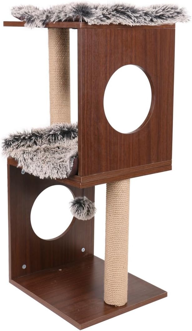 Cat Craft 4307401 Two Level Cat Furniture Brown and Grey Cushion, 35 Inch
