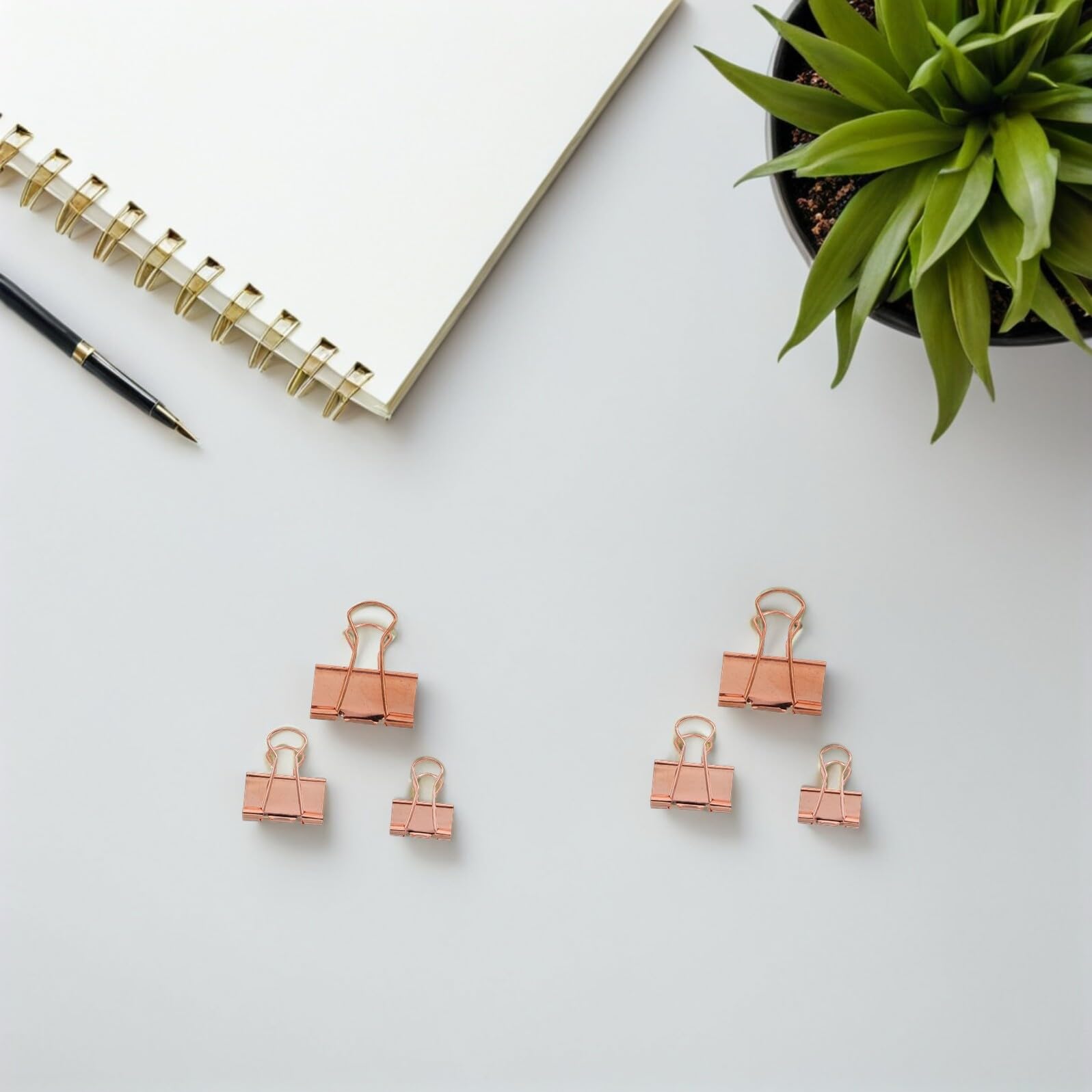 112 Pezzi Clip Metalliche per Documenti in Metallo Rosa Oro Fermagli a Coda Lunga da Morsetti per Carta Piccoli per Ufficio Scuola e Organizzazione File