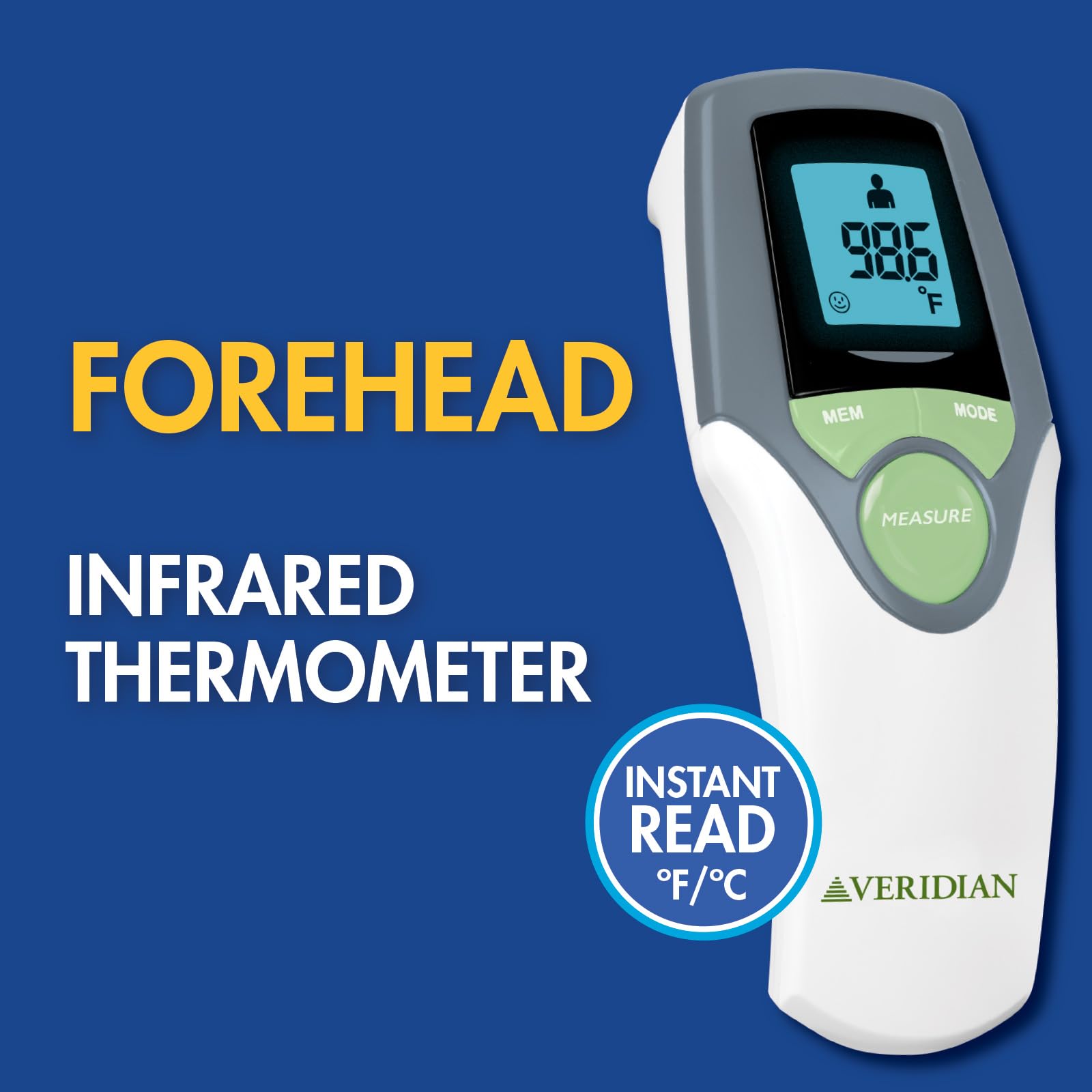 Veridian Healthcare 09-348 Fronte Rilevazione da remoto termometro digitale per corpo