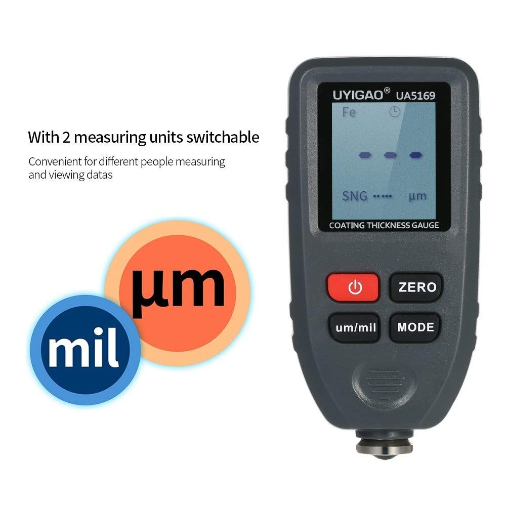Retroiluminación de Mano Pantalla LCD Pantalla de Pintura Digital Medidor de Espesor Medidor de Pintura de automóvil Probador Función automática Fe/NF
