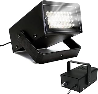 ENUOLI Mini Strobe Light-32 Super Bright LED Light Bulbs for Halloween,Variable Flash Speed Control Flashing Lights for Christmas,Clubs,Stage Light Effect,Disco,Bars,Party Lights(White Color)