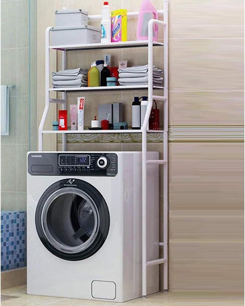 Smart Saver Over Washing Machine/Toilet Storage Rack - 3 Layer Bathroom Shelf with Hooks, Adjustable Space Saver Organizer Stand for Laundry Room, Toilet - Stainless Steel (B0DCSQZSMD) Amazon Price History, Amazon Price Tracker