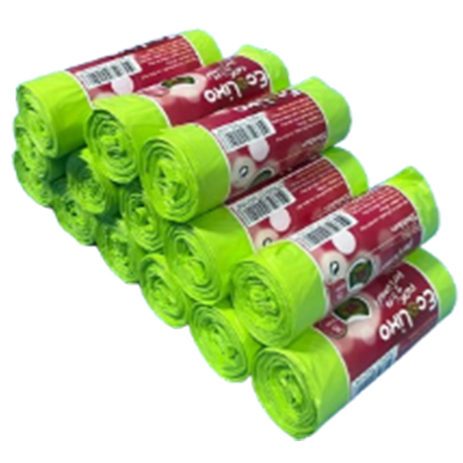 Bolsa de basura Pistacho 55x60 de 30 litros, autocierre, Paquete 15 unidades (56)