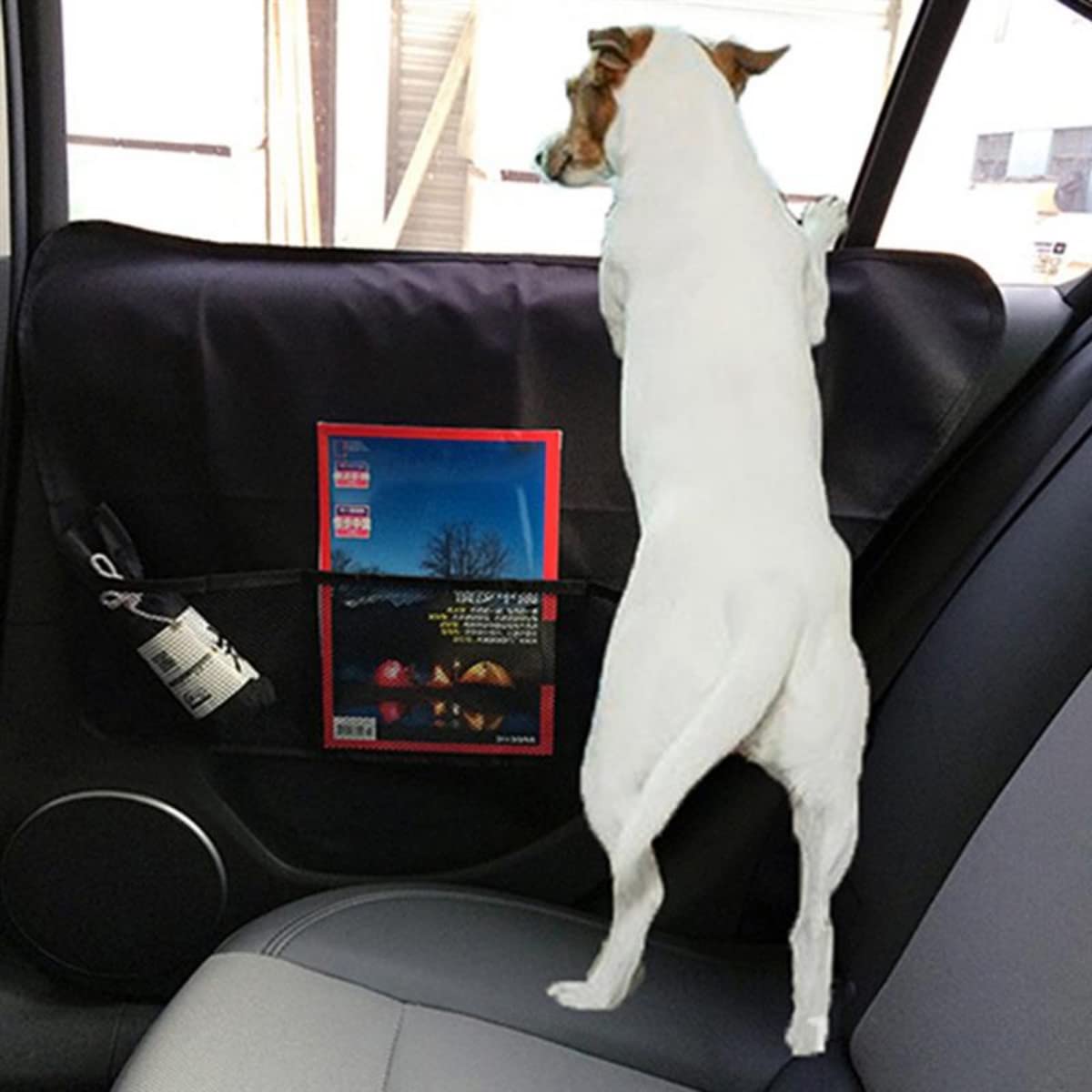 Paquete de 2 protectores de puerta de coche para perros – Protector de asiento trasero antiarañazos – Tela Oxford, negro – Suministros para mascotas – Accesorios de coche para perros