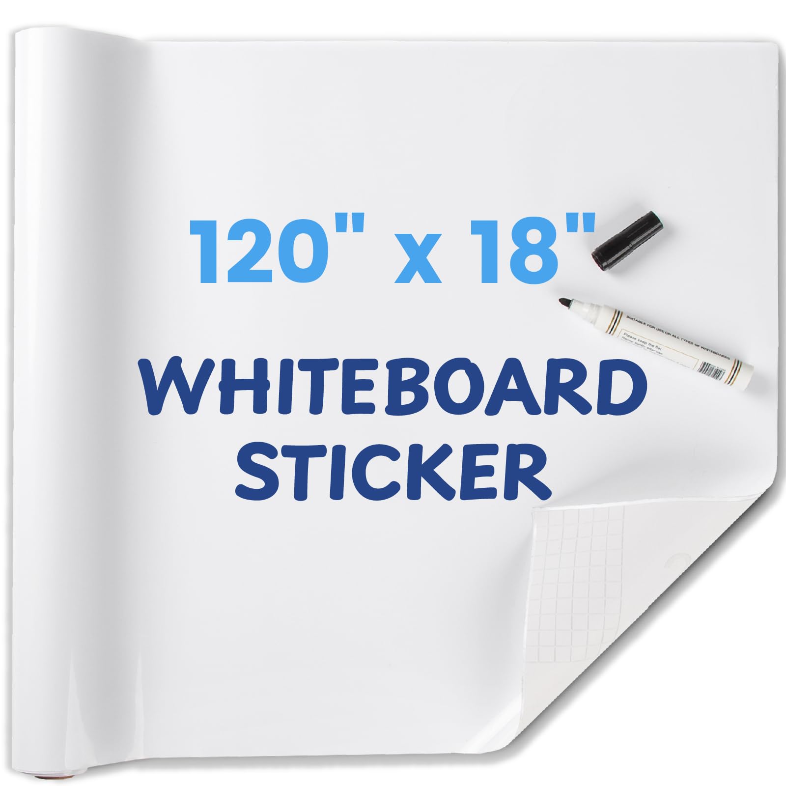 Whiteboard Sticker for Wall, 120" x 17.3" (300x44 cm) No Ghosting Peel and Stick Dry Erase White Board Roll, Stain-Proof Self-Adhesive Whiteboard Paper Ideal for Home Office Classr image 7