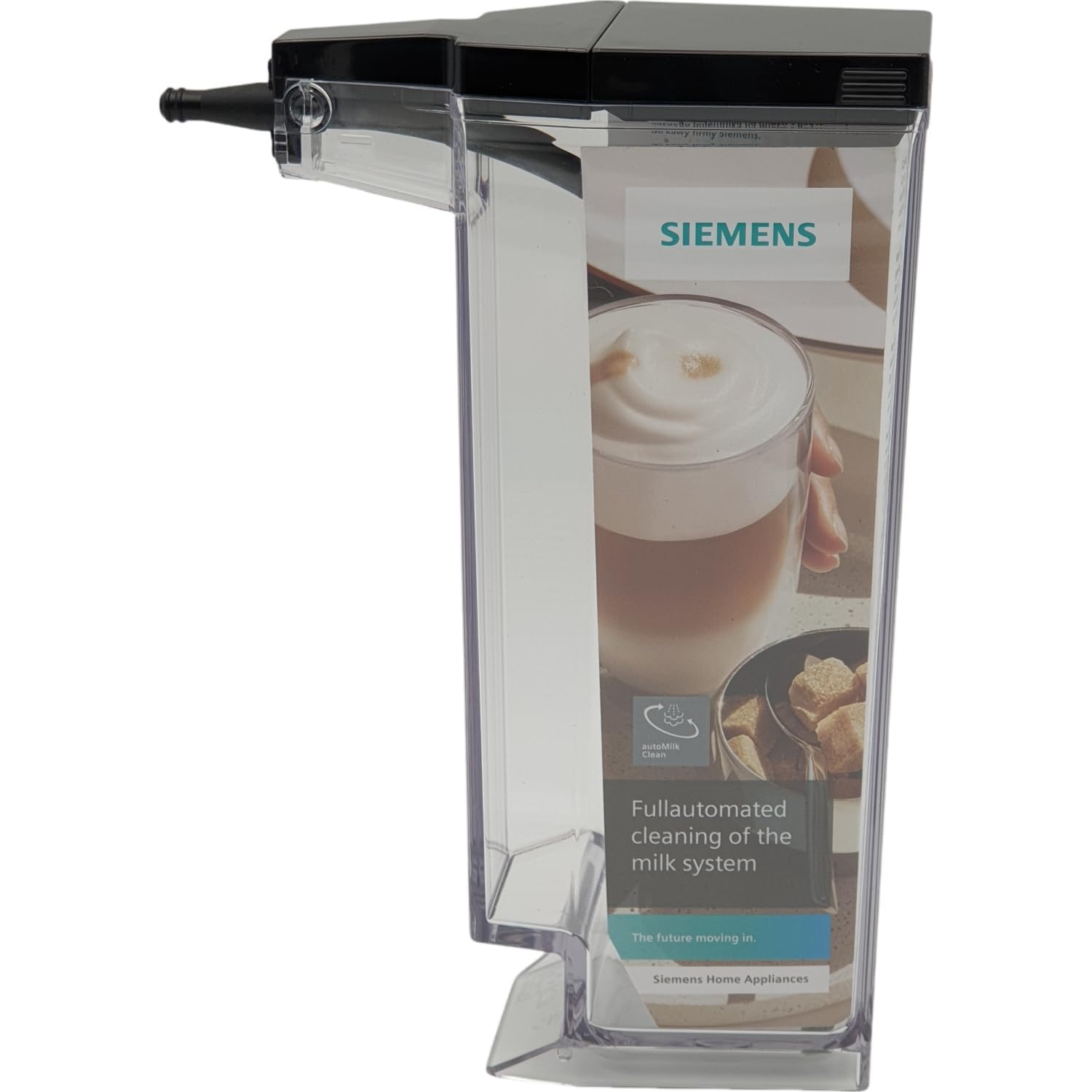Milchbehälter komplett Milchcontainer 11032160 kompatibel mit Siemens EQ.500 Integral/Classic, mit Deckel & Schlauch, passend für TQ503D01 TQ505D09 TQ507D02 TQ507D03, klar/schwarz