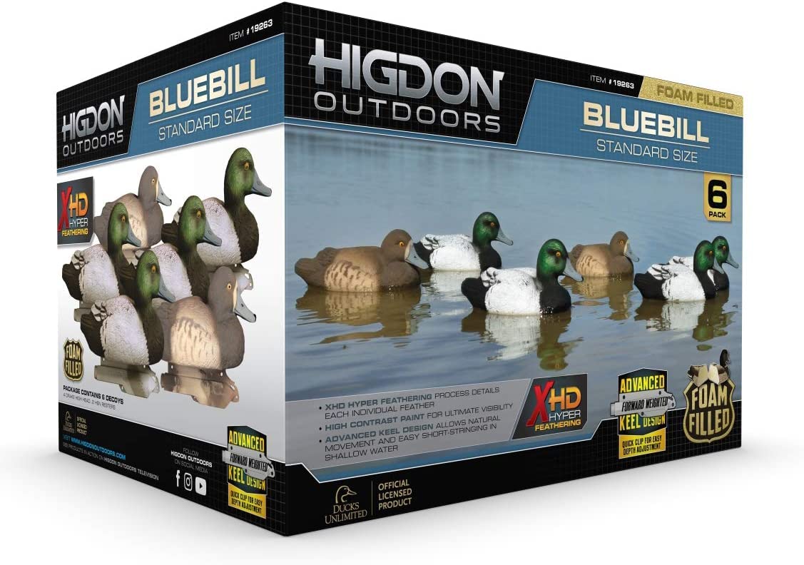 Higdon Outdoors Señuelos estándar de Pato Bluebill, Relleno de Espuma